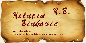 Milutin Biuković vizit kartica